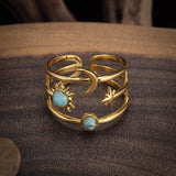 Elaine Turquoise-Color Orbit Ring | Gold-Tone — image 3