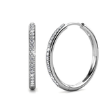 Valerie Pave-Look Earrings — Silver-Tone — image 4