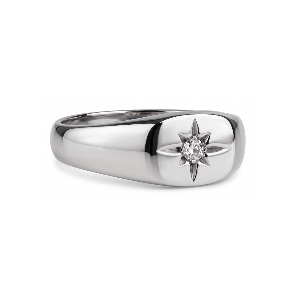 Lucas Star Crest Ring — Silver-Tone — image 1
