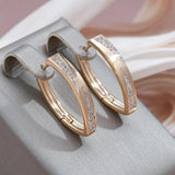 Arlene Elongated Gold-Tone Accent Hoop Earrings