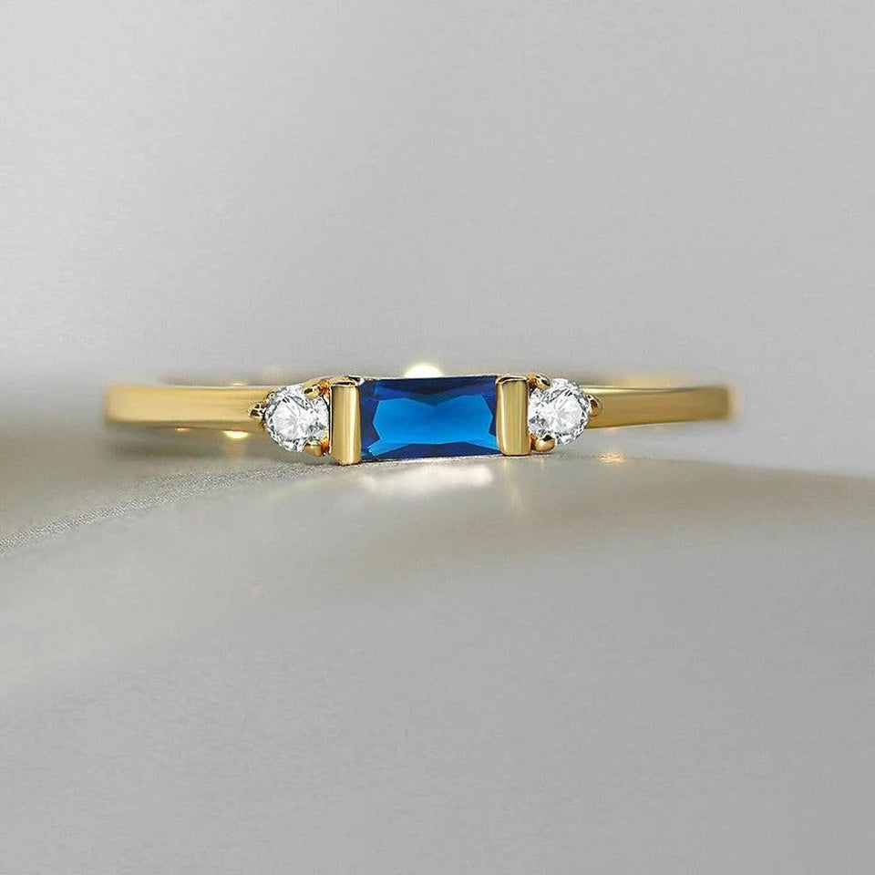 Rosalie Blue Center Stone Ring - image 1
