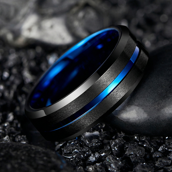 Paul Black and Blue Band Ring - image 11