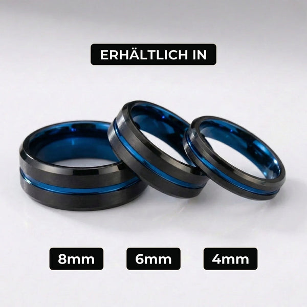 Paul Black and Blue Band Ring - image 3
