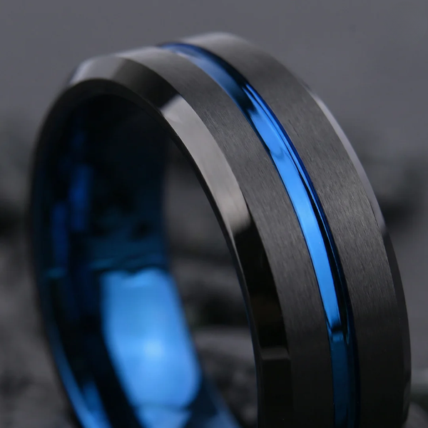 Paul Black and Blue Band Ring - image 7