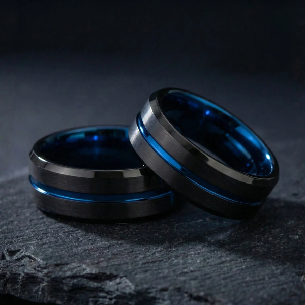 Paul Black and Blue Band Ring - image 8