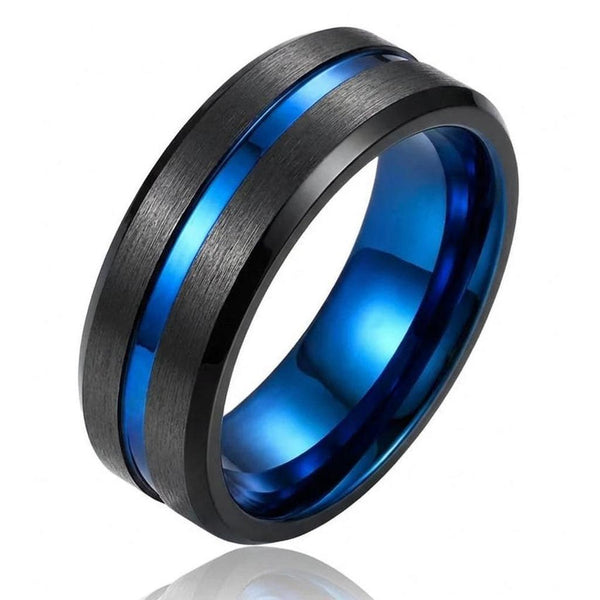Paul Black and Blue Band Ring - image 1