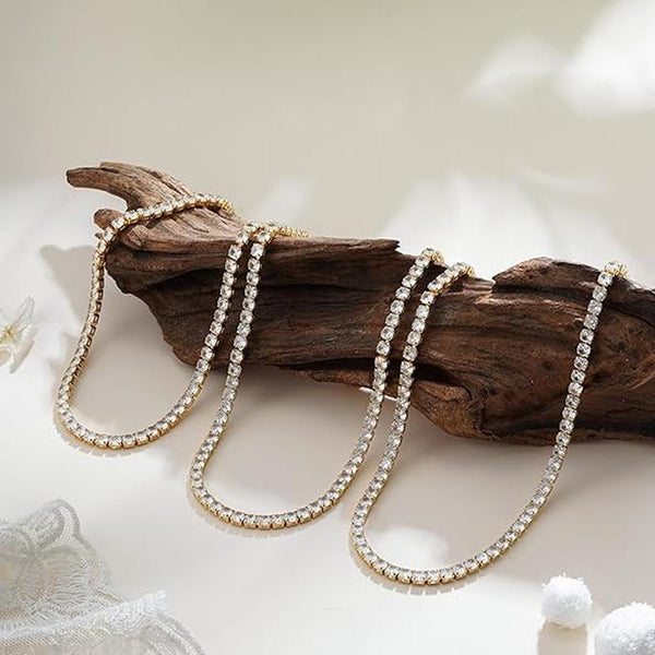 Audrey Tennis Necklace | Gold-Tone or Silver-Tone — image 5