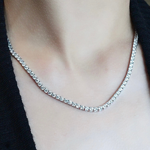 Audrey Tennis Necklace — Silver-Tone — image 9