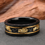 Nathan Black Hammered Inlay Ring - image 10