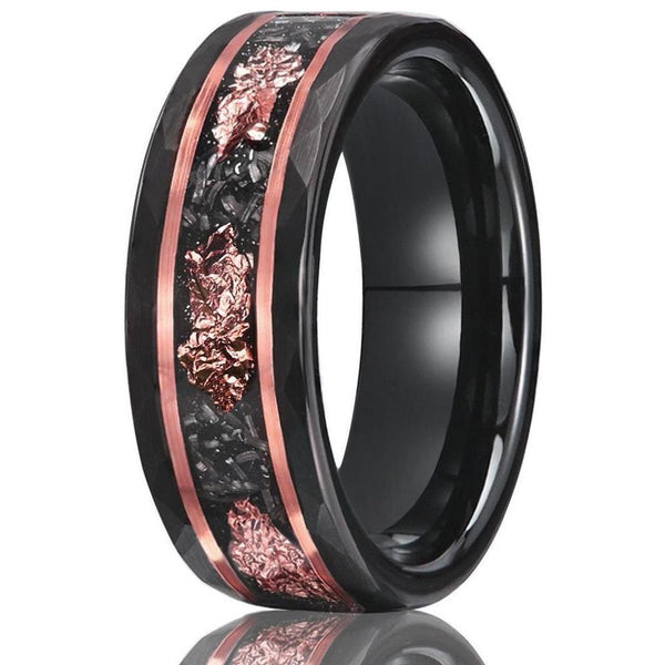 Nathan Black Hammered Inlay Ring — Rose-Gold-Tone — image 15
