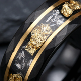 Nathan Black Hammered Inlay Ring - image 5