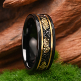 Nathan Black Hammered Inlay Ring - image 9