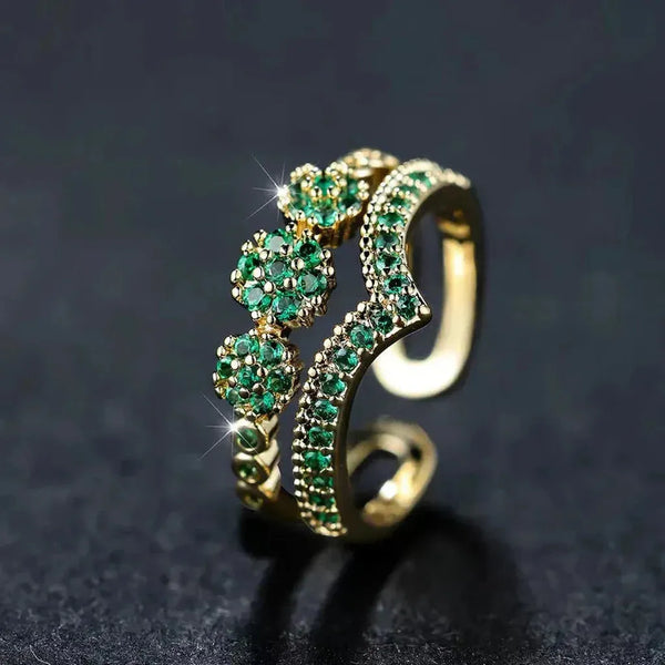 Vivienne Green Wedding Band Ring - image 2