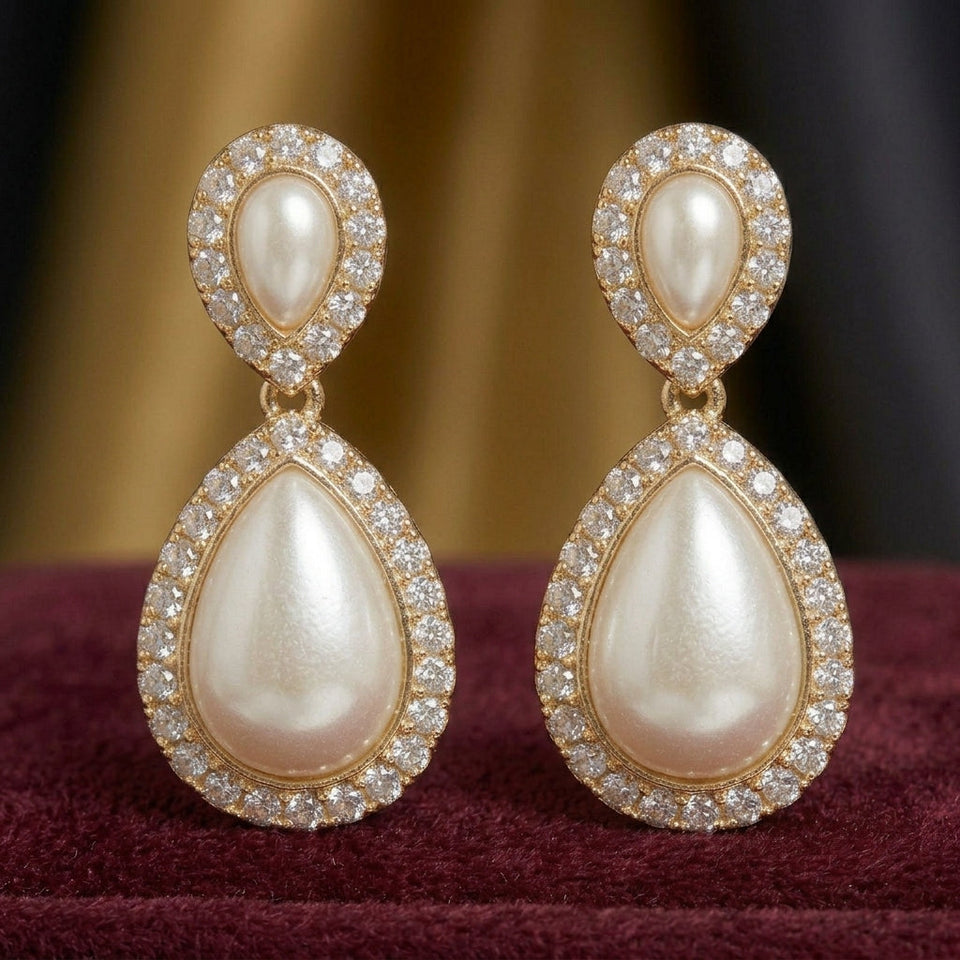 Philippa Pearl-Look Teardrop Earrings - image 1