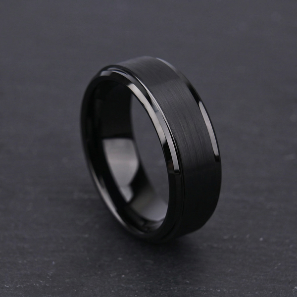 Maurice Matte Black Band Ring - image 2