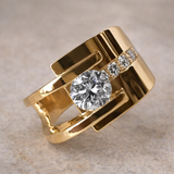 Patricia Irregular Retro Accent Ring | Gold-Tone