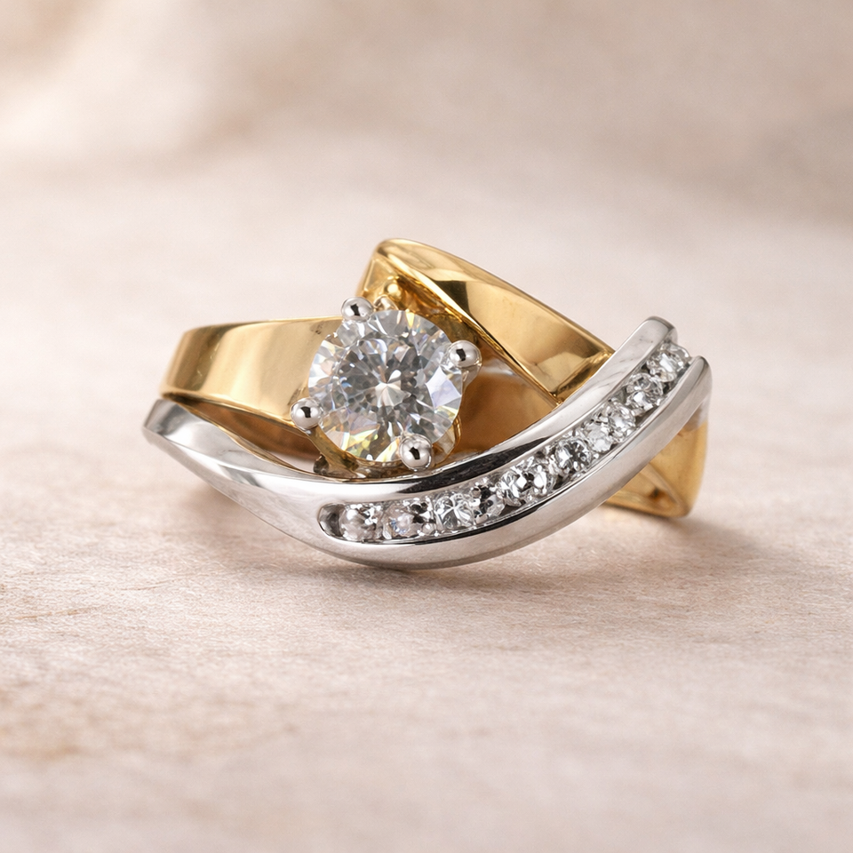 Meredith Irregular Vintage Accent Ring | Two-Tone
