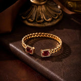 Nicola Red Open Bracelet | Gold-Tone — image 2
