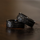 Andrew Hammered Inlay Band Ring - image 2