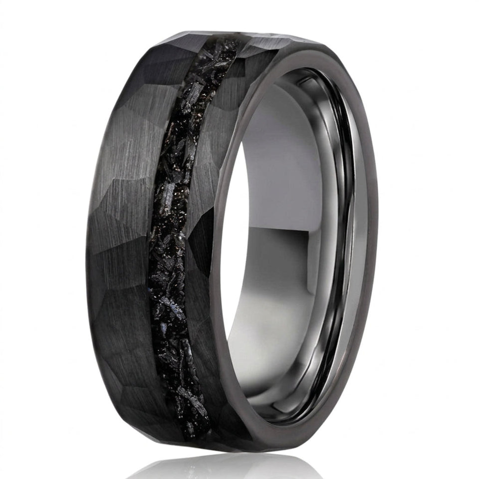 Andrew Hammered Inlay Band Ring - image 1