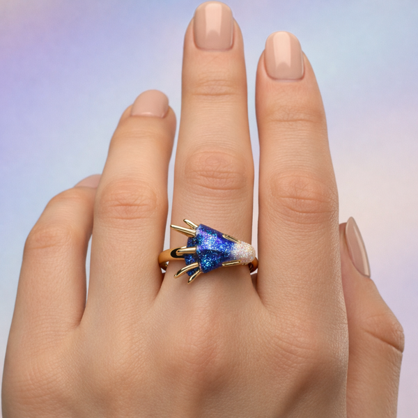 Alice Adjustable Dragon Enamel-Look Ring | Silver-Tone — image 3