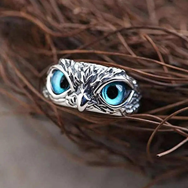Rachel Adjustable Owl Opal-Look Ring | Silver-Tone — image 2