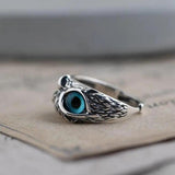 Rachel Adjustable Owl Opal-Look Ring | Silver-Tone — image 3