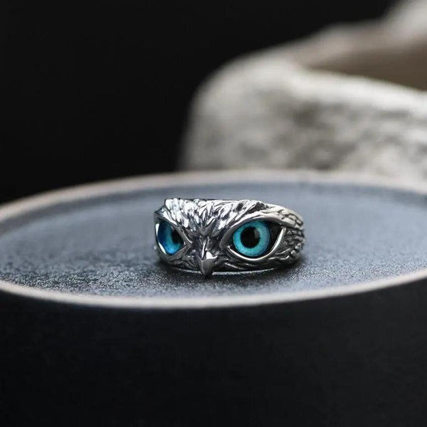 Rachel Adjustable Owl Opal-Look Ring | Silver-Tone — image 4