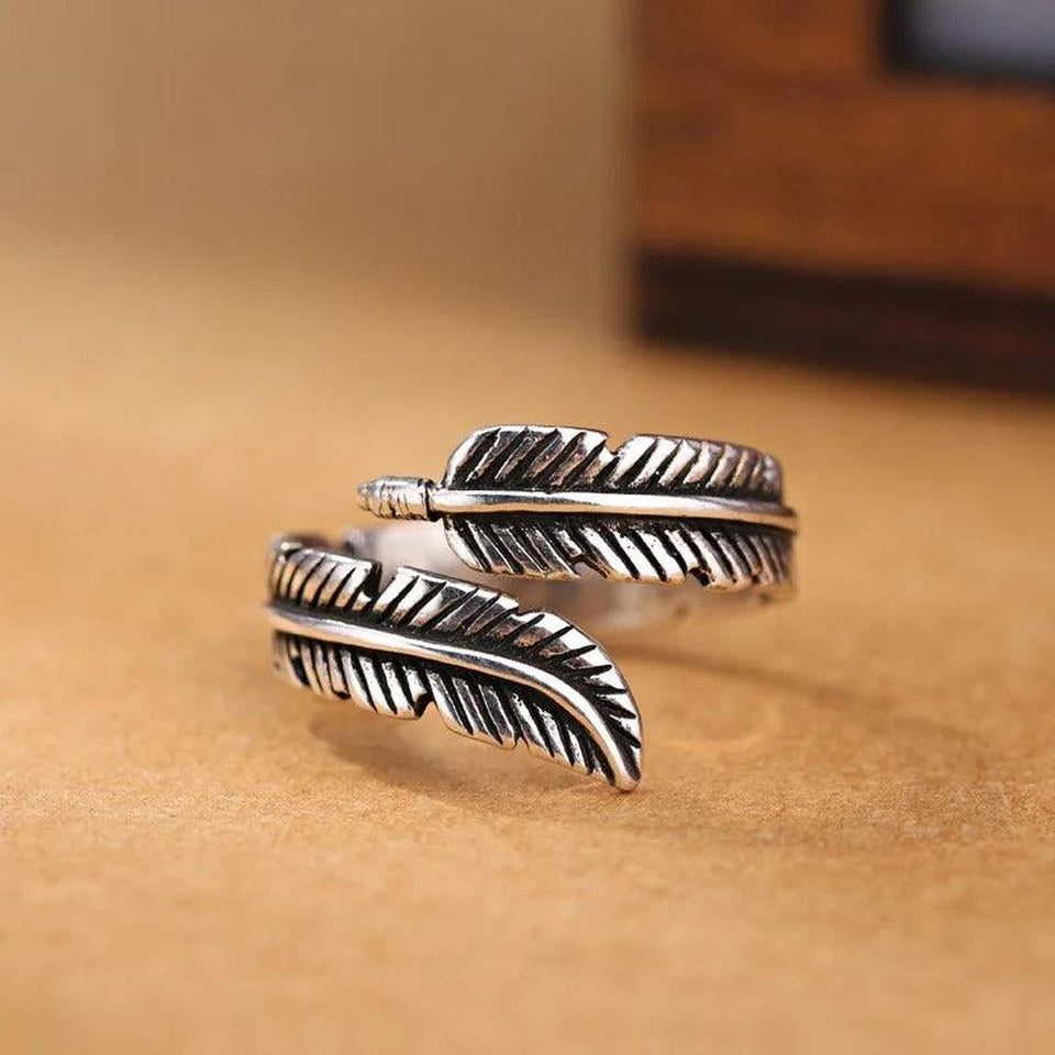 Daphne Adjustable Retro Leaf Ring | Silver-Tone