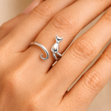 Rachel Adjustable Kitten Ring | Silver-Tone — image 2