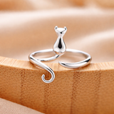 Rachel Adjustable Kitten Ring | Silver-Tone