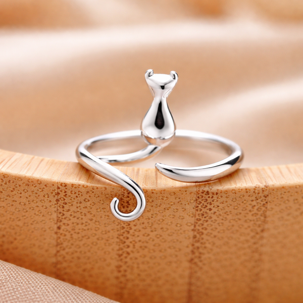 Rachel Adjustable Kitten Ring | Silver-Tone