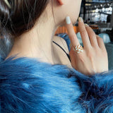 Maude Adjustable White Opal-Look Leaf Ring | Gold-Tone — image 2
