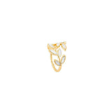 Maude Adjustable White Opal-Look Leaf Ring | Gold-Tone — image 3