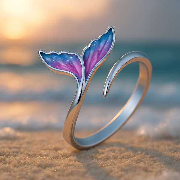 Camilla Adjustable Multicolor Dolphin Tail Ring - image 1