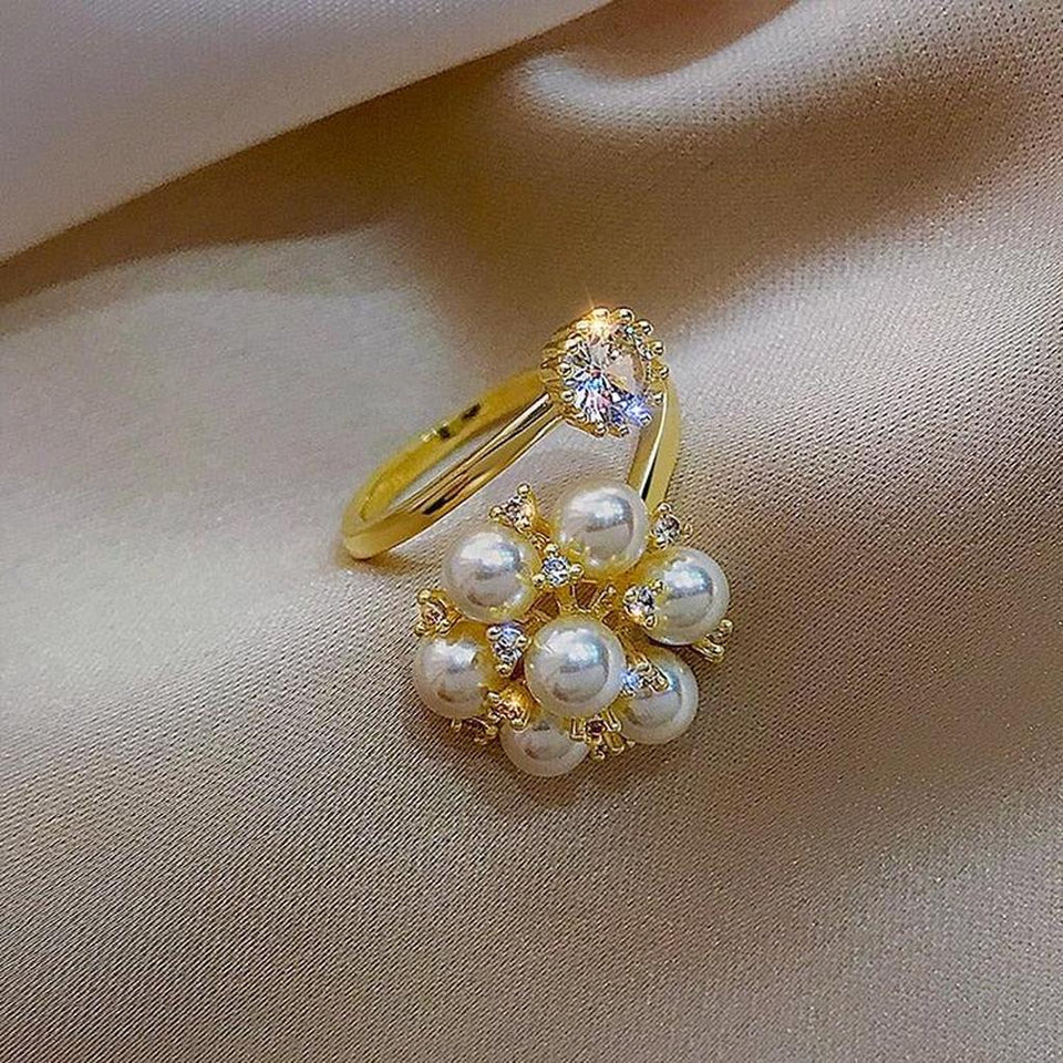 Kathleen Adjustable Pearl-Look Ring - image 1