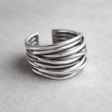 Emilia Adjustable Multi-Row Ring | Silver-Tone