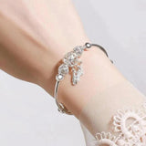 Teresa Adjustable Silver-Tone Three-Leaf Medallion Bracelet — image 3