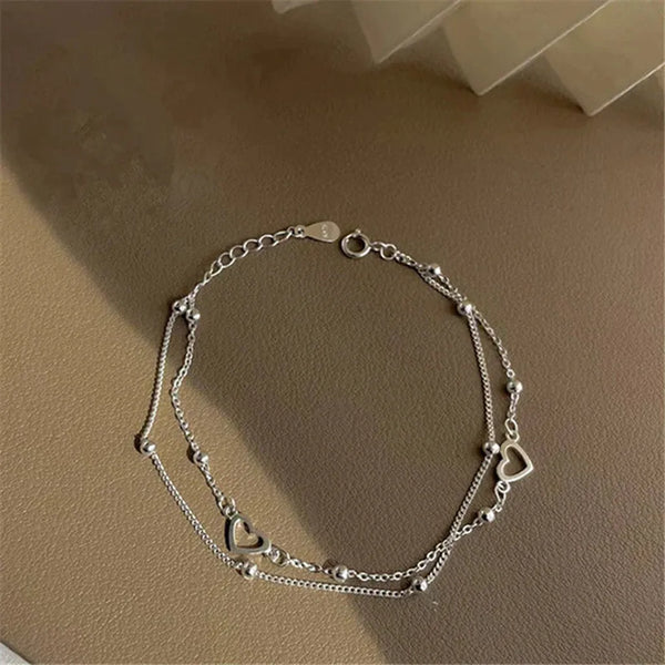 Fern Adjustable Heart Bracelet | Silver-Tone — image 2