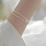 Fern Adjustable Heart Bracelet | Silver-Tone — image 4