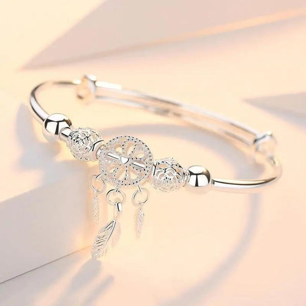 Cecilia Adjustable Silver-Tone Dream Catcher Bracelet