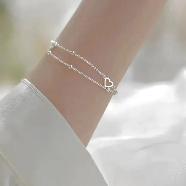Nell Adjustable Silver-Tone Heart Bracelet — image 4