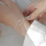 Nell Adjustable Silver-Tone Heart Bracelet