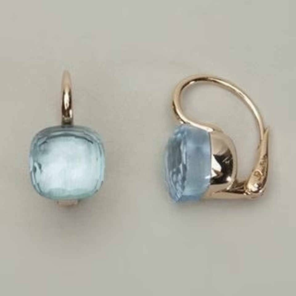 Iris Vintage-Style Blue Sparkle Leverback Earrings - image 1