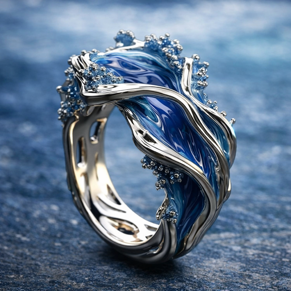 Evelyn Vintage-Style Ocean Wave Ring | Gold-Tone