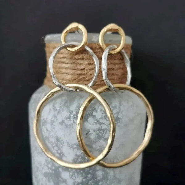 Melinda Vintage-Style Earrings | Two-Tone — image 3