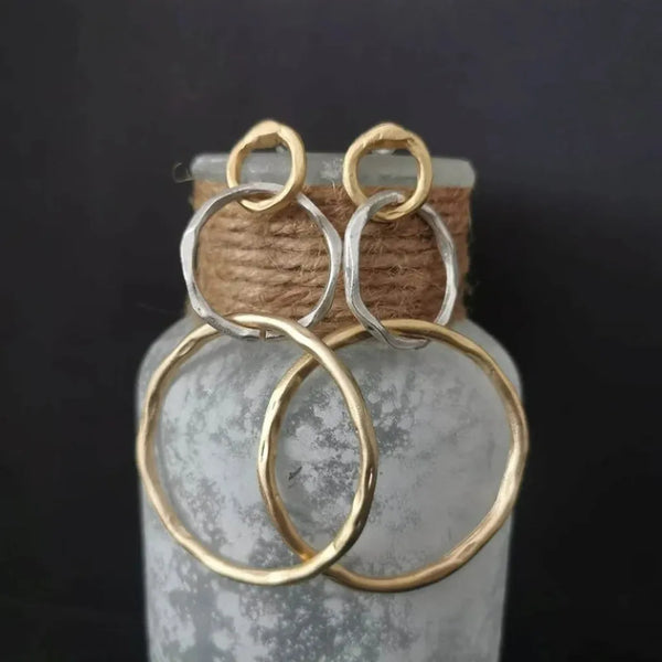Melinda Vintage-Style Earrings | Two-Tone