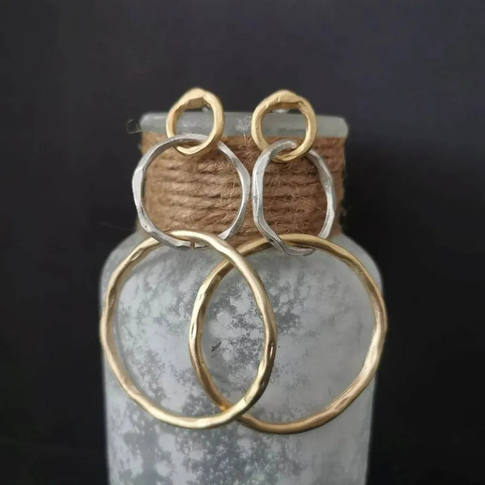 Melinda Vintage-Style Earrings | Two-Tone