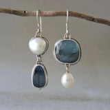Muriel Pearl-Look Accent Earrings | Silver-Tone