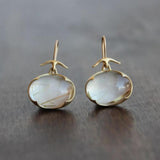 Christine Vintage-Style Luminous Stone Earrings | Gold-Tone